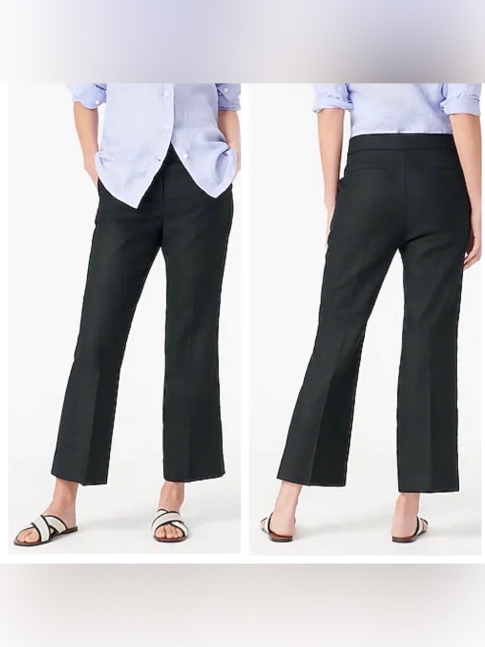 Jcrew NWT Navy linen Hayden wide leg pants size 0